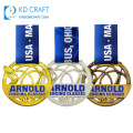 Wholesale cheap award honor medallion metal 3D logo enamel sports finisher race marathon running medals custom medal with ribbon